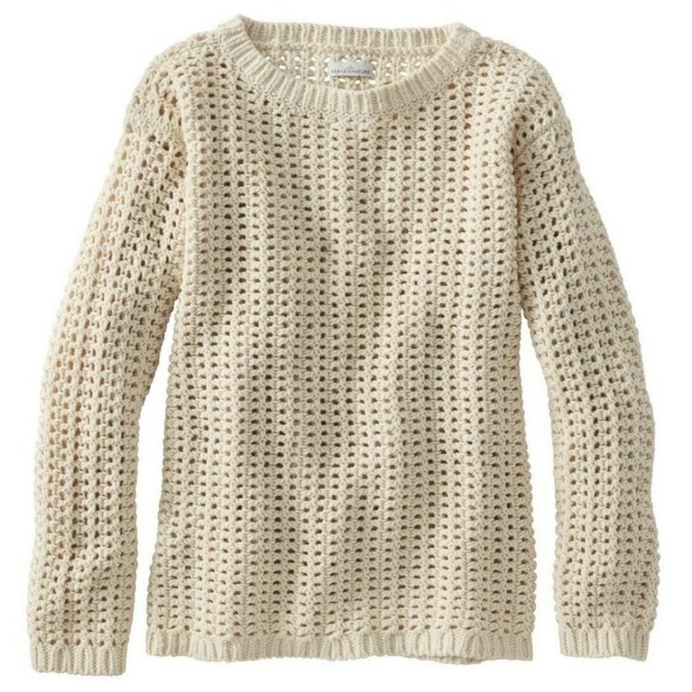 LL Bean Signature Bailey Island Cotton Sweater Size M